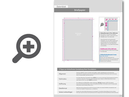 Product Bild briefpapier_din_a4_4_0_farbig_mit_einseitigem_partiellem_uv-lack__(vorderseite__farbig_+_uv-lack_als_sonderfarbe___r__ckseite__unbedruckt)